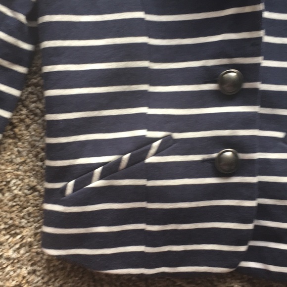 Navy/Cream striped Express blazer - Picture 2 of 4